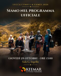 Keemar a Lucca Comics & Games 2026: giovedì 29 ottobre, ore 13:00, Sala G. Ingellis. Gregorio Antonuzzo e i personaggi del Keemar.