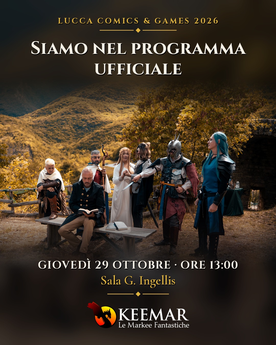 Keemar a Lucca Comics & Games 2026: giovedì 29 ottobre, ore 13:00, Sala G. Ingellis. Gregorio Antonuzzo e i personaggi del Keemar.